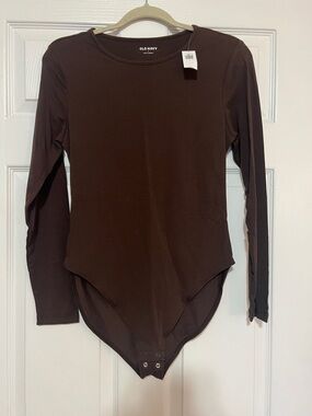 Old Navy Brown Long Sleeve Snap-Front Bodysuit